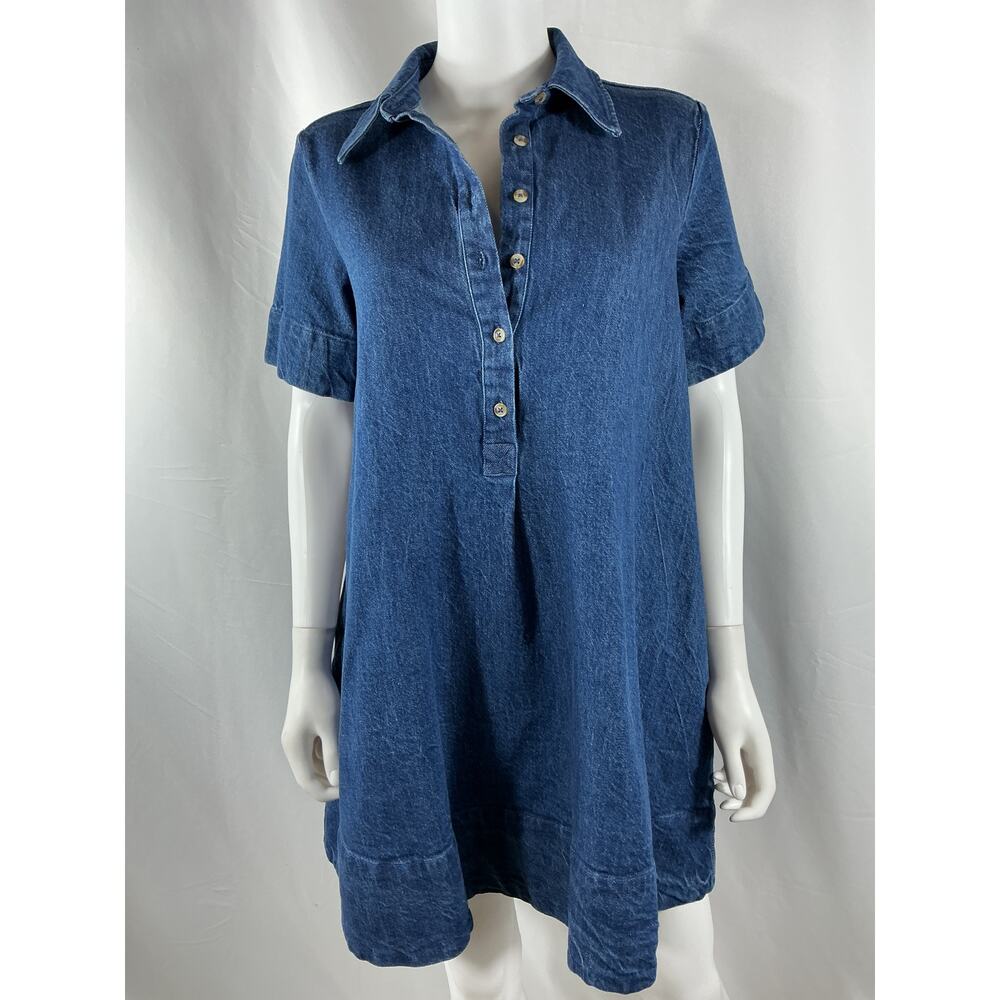 Anthropologie Blue Denim Shirt Dress